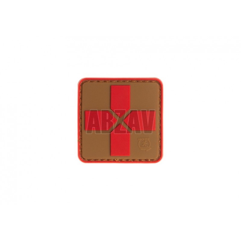 ABZAV|Red Cross Rubber Patch 40mm Coyote Red JTG