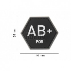 ABZAV|Bloodgroup Hexagon Rubber Patch AB Pos SWAT JTG
