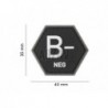 ABZAV|Bloodgroup Hexagon Rubber Patch B Neg SWAT JTG