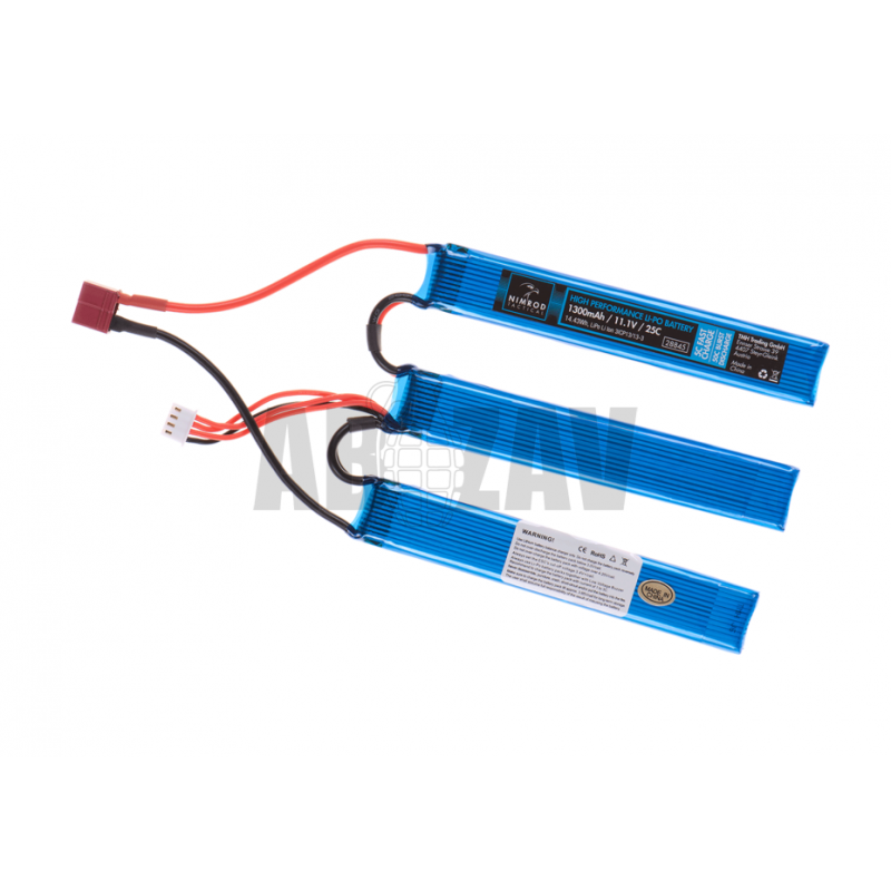 ABZAV|Lipo 11.1V 1300mAh 25C Split Type T-Plug Nimrod