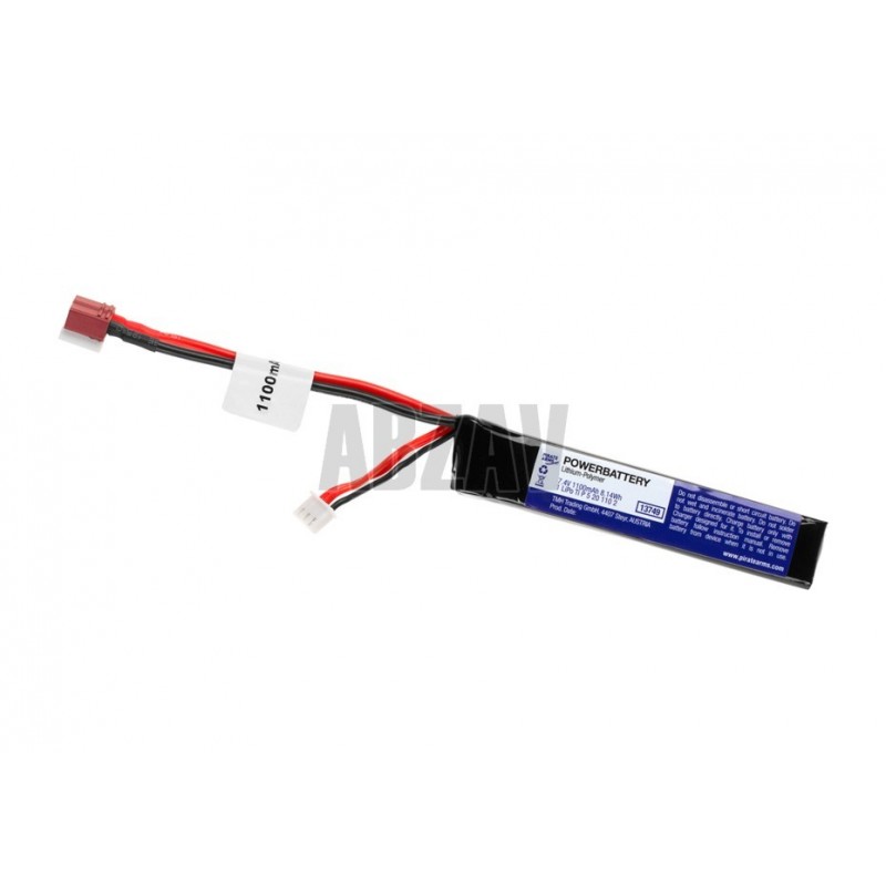 ABZAV|LiPo 7.4V 1100mAh 20C Stock Tube Type T-Plug   Pirate Arms