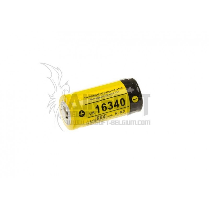 ABZAV|16340 Battery 3.7V 650mAh   Klarus