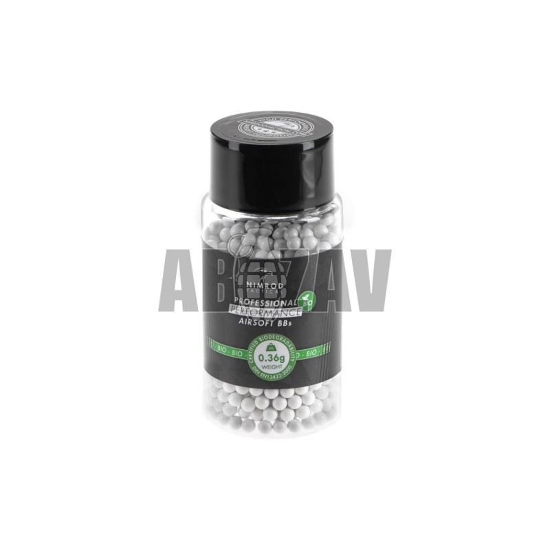 ABZAV|0.36G Bio BB Bottle Professional Performance 1000Rds White Nimrod