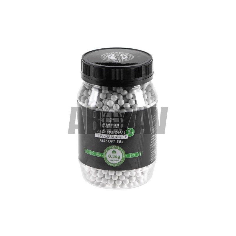 ABZAV|0.36G Bio BB Bottle Professional Performance 2000Rds White Nimrod