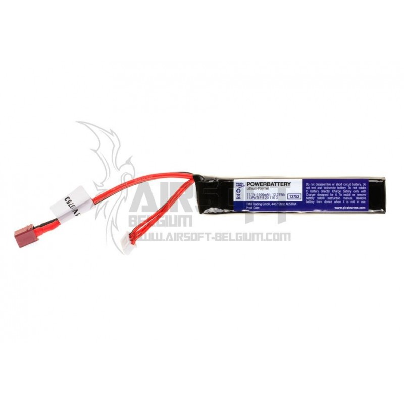 ABZAV|LiPo 11.1V 1100mAh 20C Stock Tube Type T-Plug   Pirate Arms
