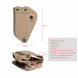 ABZAV|Kydex Single Magazine Carrier / Pouch - Black FMA
