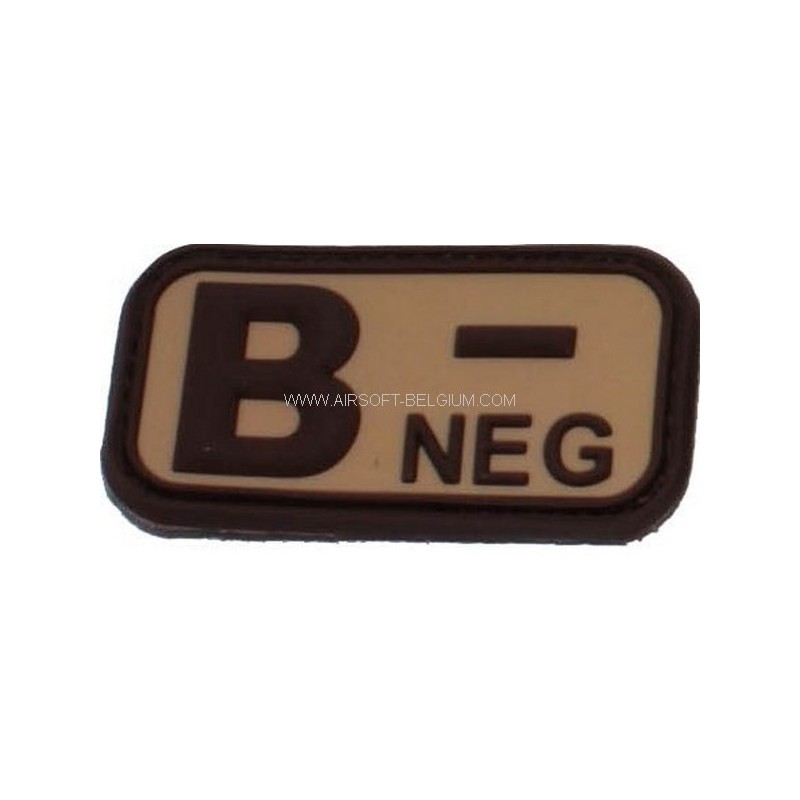 ABZAV|BLOOD PVC PATCH B NEG (TAN)