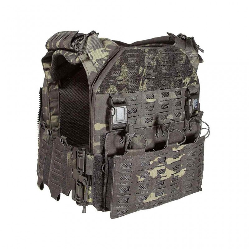 ABZAV|Gilet tactique porte-plaques Drake MK4 - Multicam Noir - Corso Tactical