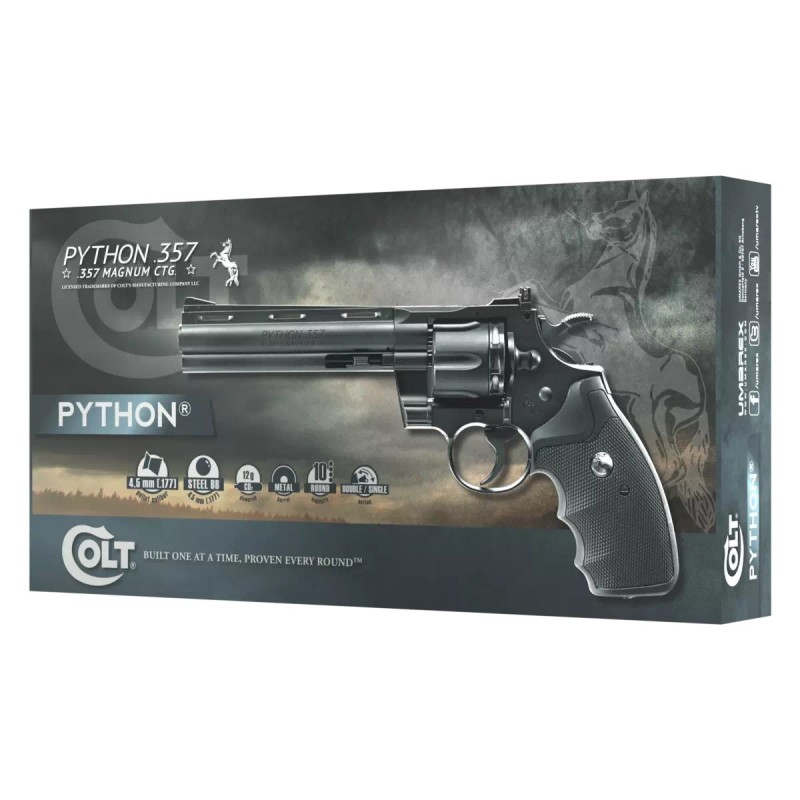 Umarex Colt Python 6″ Zwart – Kal .177 (4,5 mm) Revolver