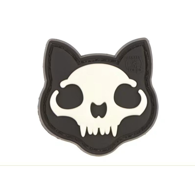 ABZAV|Micro Nightmare Skull Cat Rubber Patch No. 1