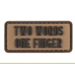 Two Words One Finger Rubber Patch TAN
