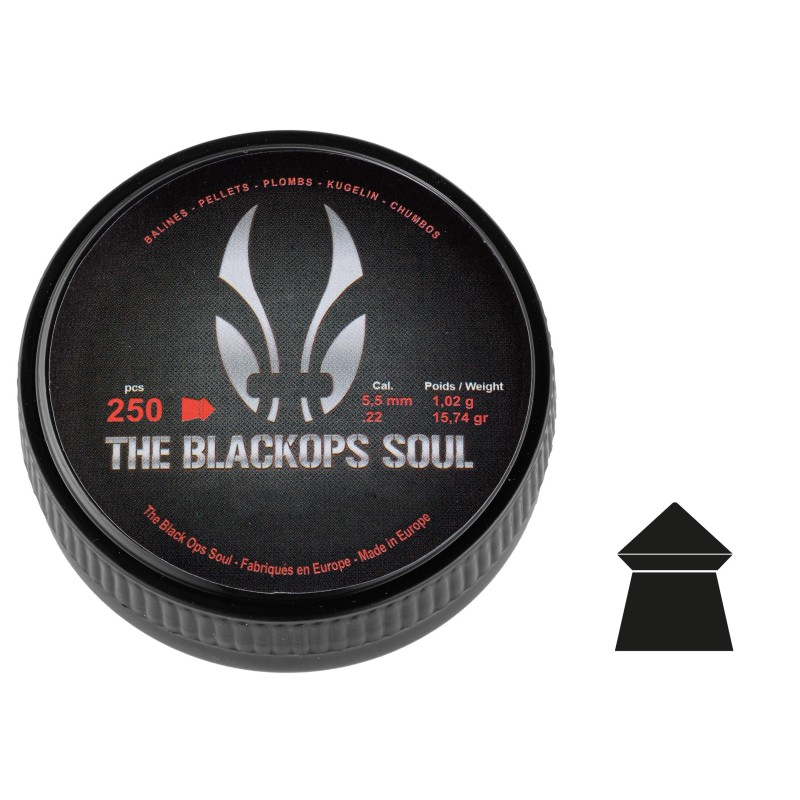 ABZAV|Cal. 5.5 mm Pellets The Black Ops Soul Pointed Head 250 Pcs