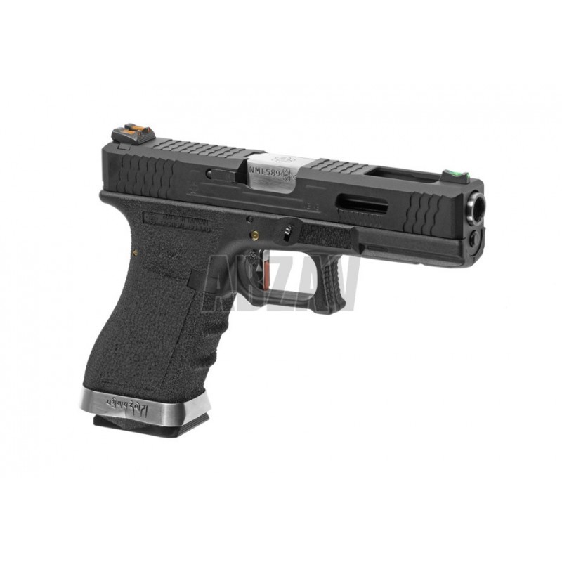 ABZAV|G-Force 18C BK Silver Barrel Metal Version GBB Black WE