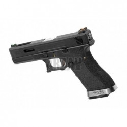 ABZAV|G-Force 18C BK Silver Barrel Metal Version GBB Black WE