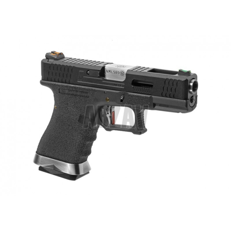 ABZAV|WE19 Custom BK Silver Barrel Metal Version GBB