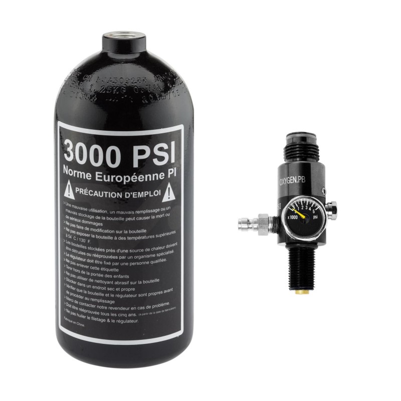 ABZAV|Pack bouteille alu 0,8L + preset 3000 PSI HPA