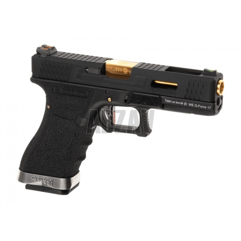 ABZAV|WE17 Custom BK Gold Barrel Metal Version GBB Black WE