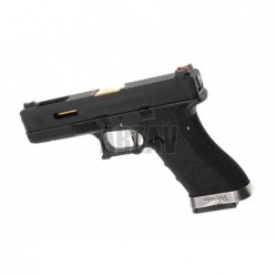 ABZAV|WE17 Custom BK Gold Barrel Metal Version GBB Black WE