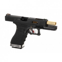 ABZAV|WE17 Custom BK Gold Barrel Metal Version GBB Black WE