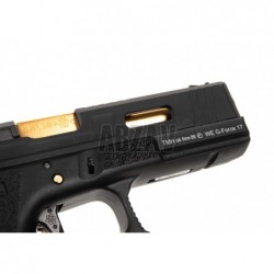 ABZAV|WE17 Custom BK Gold Barrel Metal Version GBB Black WE