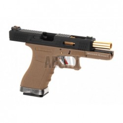 ABZAV|G-Force 17 BK Gold Barrel Metal Version GBB Desert WE