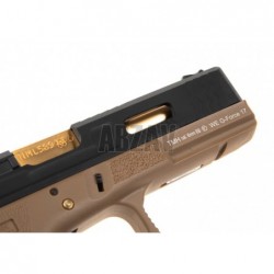 ABZAV|G-Force 17 BK Gold Barrel Metal Version GBB Desert WE
