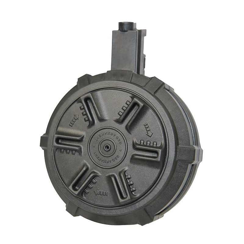 ABZAV|Manual Drum Magazine 1500 Rds For MP5 Black G&G